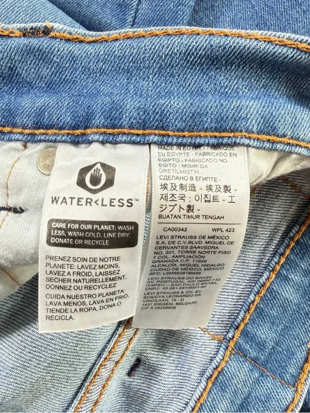 Levi's 511 Slim Fit Jeans‎ Men 38x30 Light Wash Blue Cotton Stretch Denim Jeans
